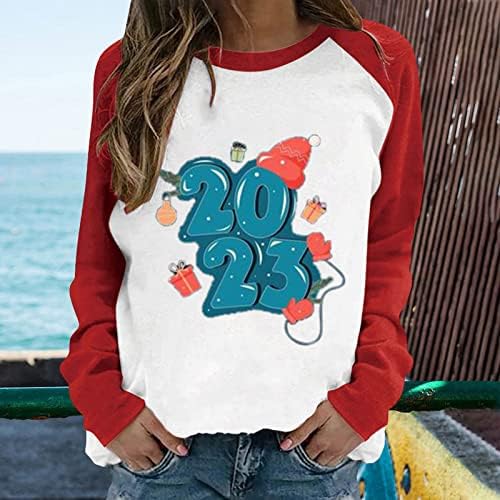 2023 Sretna Nova godina Žene duge rukave Slatka zečja pulover Twimheirt Modna zečja Raglan košulja košulja tunika majice bluza