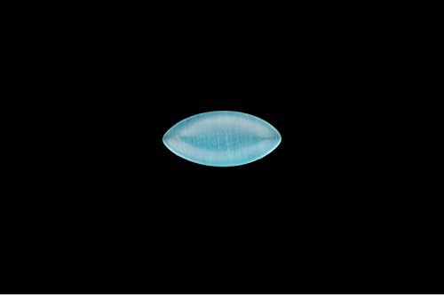 20pcs Marquise Blue Cat's Eye Glass Cabochons ukrasi 7x15mm