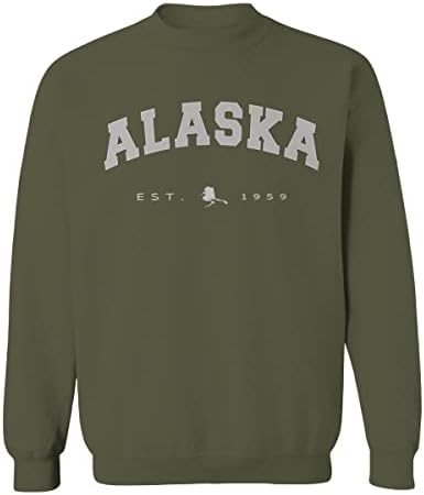 Vintage retro poklon muška majica s okruglim vratom iz države Aljaske