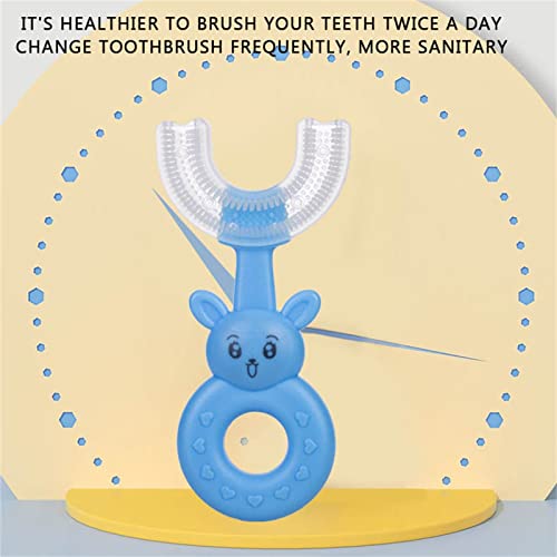 Dječja četkica za zube U obliku slova U sa silikonskim mekanim čekinjama koja štiti oralno zdravlje, pogodna za djecu u dobi od 2-6